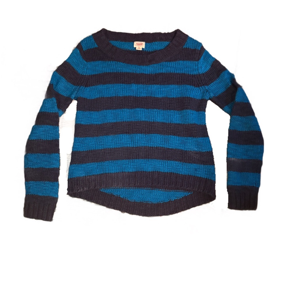 Mossimo Supply Co. Blue and Black Striped Crewneck Sweater